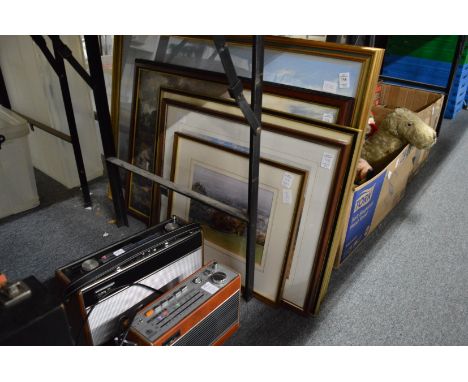 Pictures, radios, records and a typewriter.