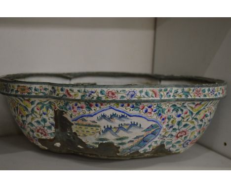 Chinese enamel dish (faults).