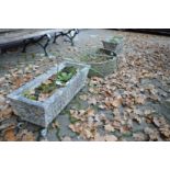 Two pairs of reconstituted stone garden troughs.