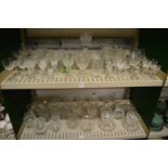 Cut glass drinking glasses.