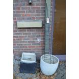 A plant spier and various planters.