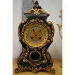 A decorative mantel clock.