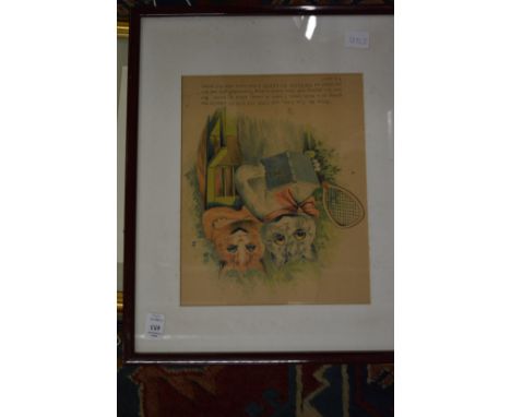 Louis Wain, 'One to Love', colour print and various other prints.