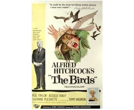 The Birds (Universal, 1963). Poster. One Sheet, 27x41 inches. Rolled. Alfred Hitchcock's stated that The Birds was a film abo