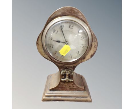 A 19th century French copper Art Nouveau mantle clock 