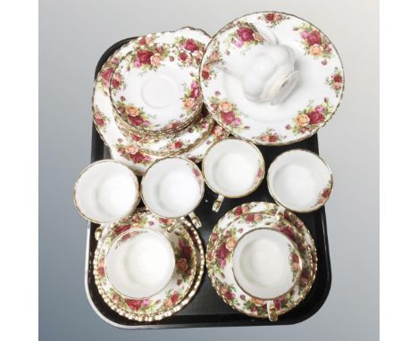 A twenty-one piece Royal Albert Old Country Roses tea service 