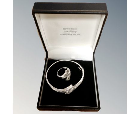 A Newcastle Jewellery Co silver bracelet and ring