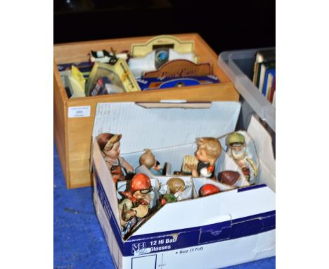 2 BOXES WITH HUMMEL FIGURINES &amp; MODEL VEHICLES     