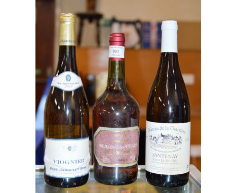 A TRIPLE BOTTLE VINTAGE WINE SELECTION, VOIGNIER, SANTENAY ETC