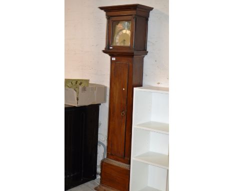 OLD OAK STAINED GRANDFATHER CLOCK WITH ADDITIONAL CLOCK FACE     