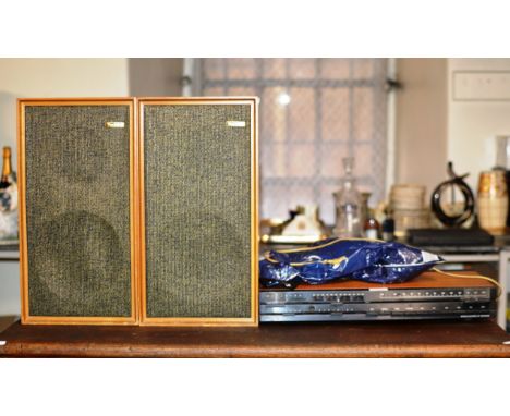 VINTAGE BANG &amp; OLUFSEN RECEIVER WITH PAIR OF VINTAGE WHARFEDALE TEAK CASED SPEAKERS     
