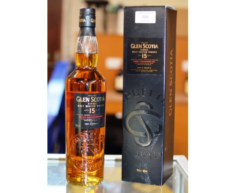 GLEN SCOTIA - 15 YEAR OLD SINGLE MALT SCOTCH WHISKY, WITH PRESENTATION BOX - 70CL, 46% VOL     