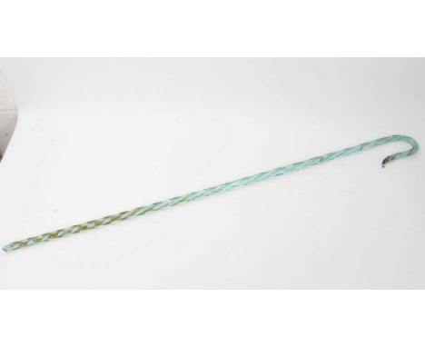 Attractive 19th century glass spiral twist walking stick / shepherds crook, 118cm lengthCondition report: Good condition - ch