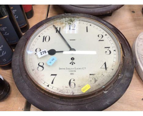 1950's British Military issue wall clock by Smiths, marked with Broad arrow and dated 1951