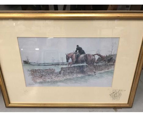 Daniel Crane signed limited edition hunting print, Philip Rickman signed print, pastel portrait of a boy and other decorative