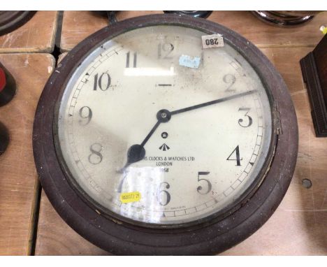 1950's British Military issue wall clock by Smiths, marked with Broad arrow and dated 1957