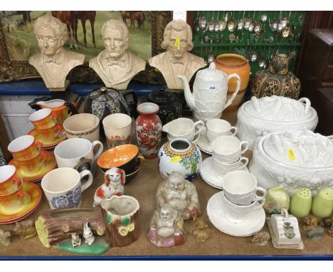 Art Deco Czechoslovakian 6 piece Coffee Set, together with two Portmeirion casserole dishes, Royal Commemorative and other ce