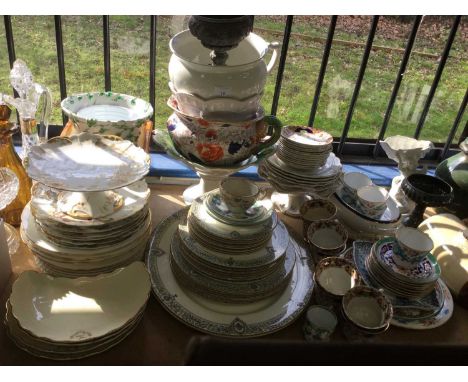 Group of mixed ceramics to include Royal Worcester 'Portia' pattern dinnerware, stoneware hot water bottle, Limoges part dese