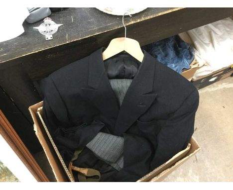 Five boxes of assorted curtains, textiles and material (qty)
