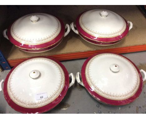 Four Royal Worcester Regency tureens and coversCondition report: All in good condition 