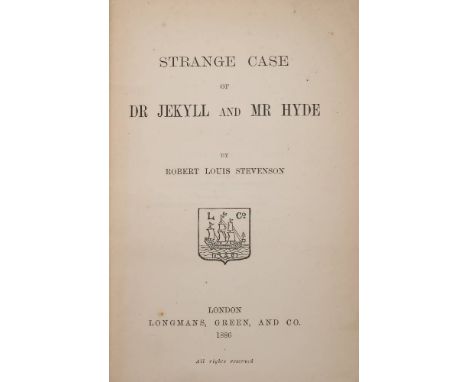 STEVENSON, Robert Louis - Strange Case of Dr Jekyll and Mr Hyde : light green cloth with calf title-label on the spine, 8vo, 