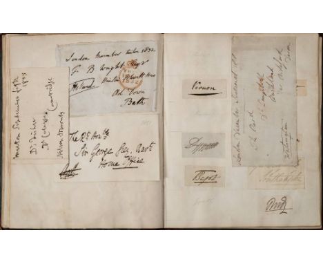 AUTOGRAPH ALBUM : containing numerous (over 500) cut signatures and letter fronts from dignitaries of the day, collected by '