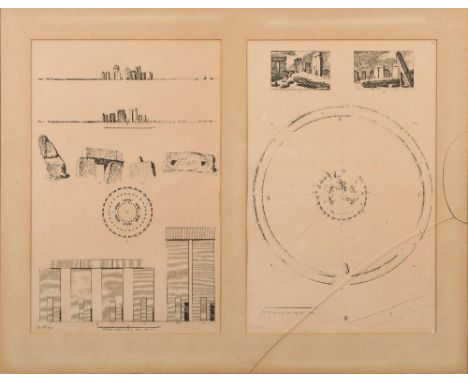 STONEHENGE : lithographic double print, 580 x 420 mm, f & g, published by J. Carter, 1795.