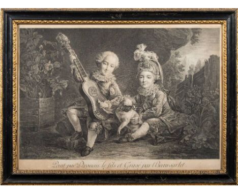 PRINT - Peint Par Drouais Le Fils Et Grave Par Beauvarlet, copper engraving, f &amp; g.