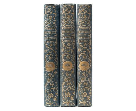 MORRIS, F. O - A Natural History of the Nests and Eggs of British Birds : 3 vols, [binding matching previous item], lacking 5