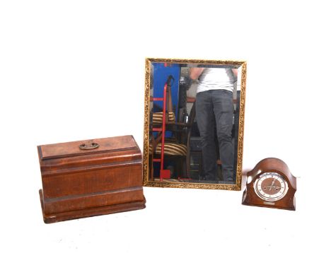 Victorian Sewing machine, by Frister &amp; Rossmann, the base with Tunbridge style inlaid measuring rule, width 48.5cm; an oa
