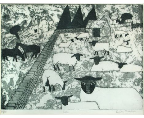 § Julian Trevelyan, RA (British, 1910-1988) Ewes signed lower right "Julian Trevelyan" and numbered 8/50 etching and aquatint