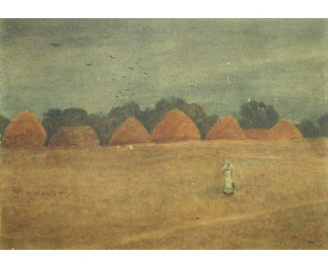 Sir Philip Burne-Jones (British, 1861-1926) Nightfall signed lower right with initials "PBJ / 1896" watercolour and bodycolou