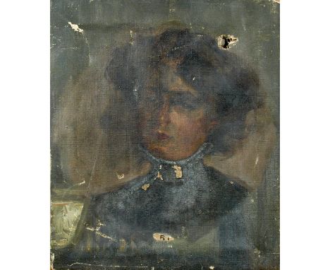 § Steven Spurrier, RA, ROI (British, 1878-1961) Portrait of Gertrude Spurrier, the artist's wife oil on canvas, unframed 36 x