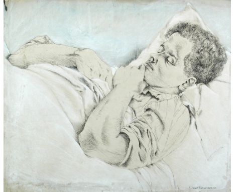 § Bettina Shaw-Lawrence (British, b.1921) Portrait of David Kentish, asleep signed lower right "Shaw-Lawrence" pen, ink and w