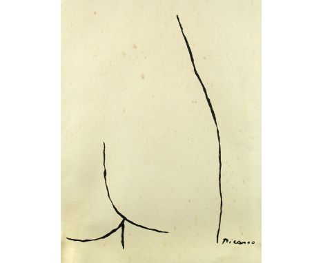 § Pablo Picasso (Spanish, 1881-1973) Nude signed lower right within the print "Picasso" lithograph, unframed 66 x 51cm (26 x 