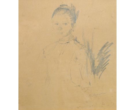 Filipp Malyavin (Russian, 1869-1940) Portrait of a young girl signed "Ph Maliavine" pencil 27 x 25cm (11 x 10in) Provenance: 