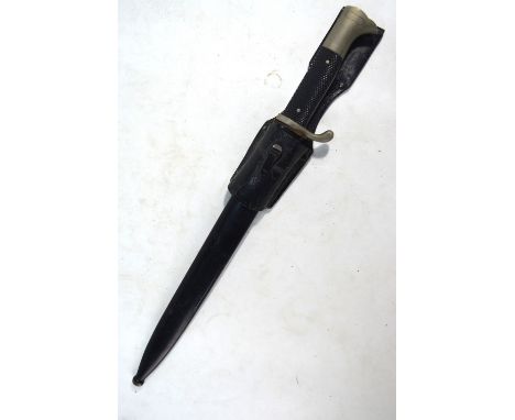 A German Third Reich dress bayonet with 25 cm single-edged fullered blade by Eickhorn, Solingen, nickel cross-guard with uptu