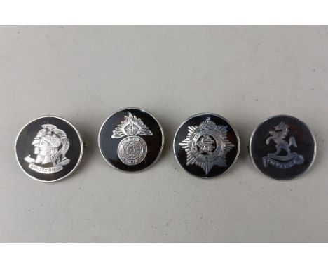 Four First World War silver and tortoiseshell military sweetheart brooches to include Artists' Rifles and Royal Army Fusilier