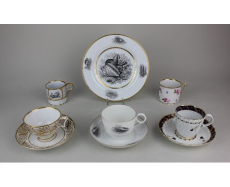A Barr Worcester porcelain coffee can decorated with mythological figures with gilt embellishments, a Barr Worcester tea cup 