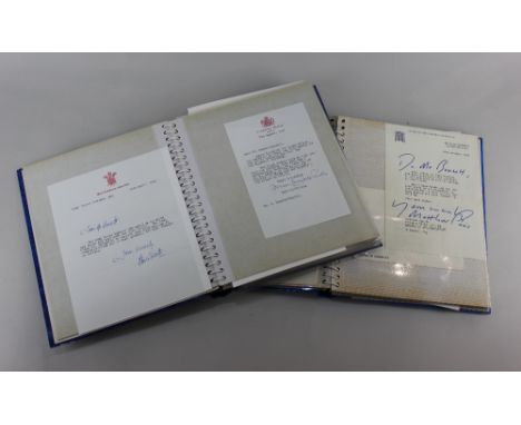 Two albums of letters written by staff of the Royal family, 1970s and later, on headed papers Buckingham Palace, St. James's,