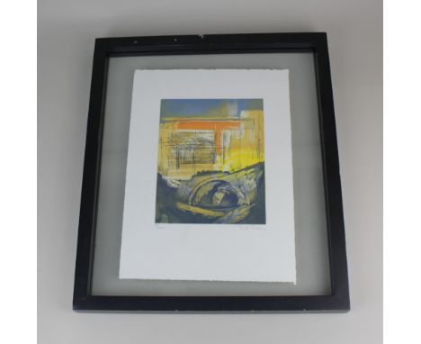 Rafael Rodriguez de Rivera (Spanish b 1959), landscape, 'Ocre', limited edition etching and aquatint, numbered 91/150 and sig