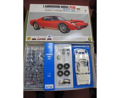 An Otaki #OT3-15 1:16th Scale Lamborghini Miura P400 Bertone Plastic Model Kit, unstarted, sealed parts, slight crushing to b