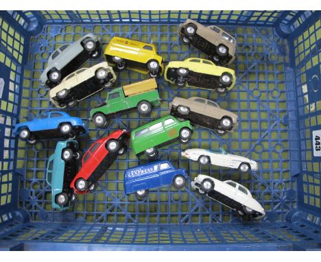 Fourteen Corgi Toys Diecast Model Vehicles, to include Riley Pathfinder, Austin Cambridge, Morris Cowley, Rover 90, Bedford V