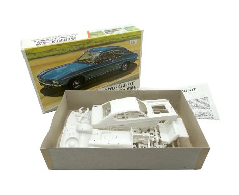 Airfix 32 Scale Ford Capri Plastic Model Kit, Series 3, red line box, instruction leaflet present.