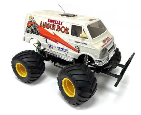 A Tamiya 1/12th Scale R/C "Vanessa's Lunch Box V.W White Edition", fair condition with controller, components not checked for