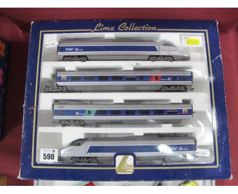 A Boxed Lima "HO" Gauge Ref 149708 Four Unit Electric TGV France - Suisse 'La Ligne De Couer (SNCF), untested.