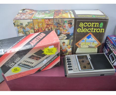 A Circa 1982 Acorn Electron 32K Home Computer, together with a Amstrad CTR-1600 Slimline cassette recorder (both untested), b