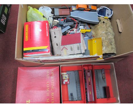 A Quantity of "OO" Gauge Model Railway, items to include lineside buildings, platform sections, track, "OO" people, signals, 