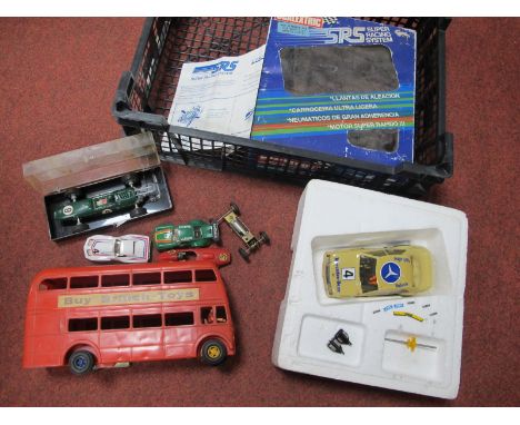 Slot Car Interest, to include a Scalextric SRS Mercedes 190E 2.3 16 (playworn - damage to bodyshell), boxed two Matchbox Powe