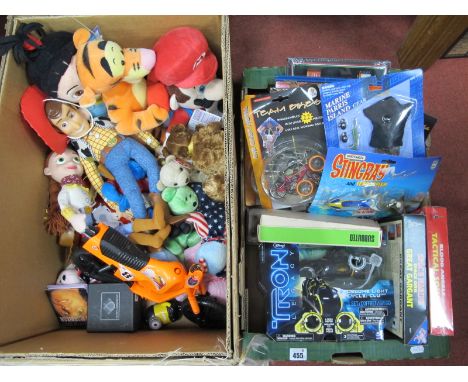 A Varied Collection of Soft Toys, Doctor Who Annuals, Warhammer 40,000, Subbuteo Footballers (playworn), etc:- Two Boxes